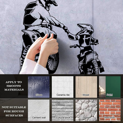 Wall Vinyl Sticker Decor Motorcycle Family Father And Son Biker Bike Sport It Won'T Fall Off