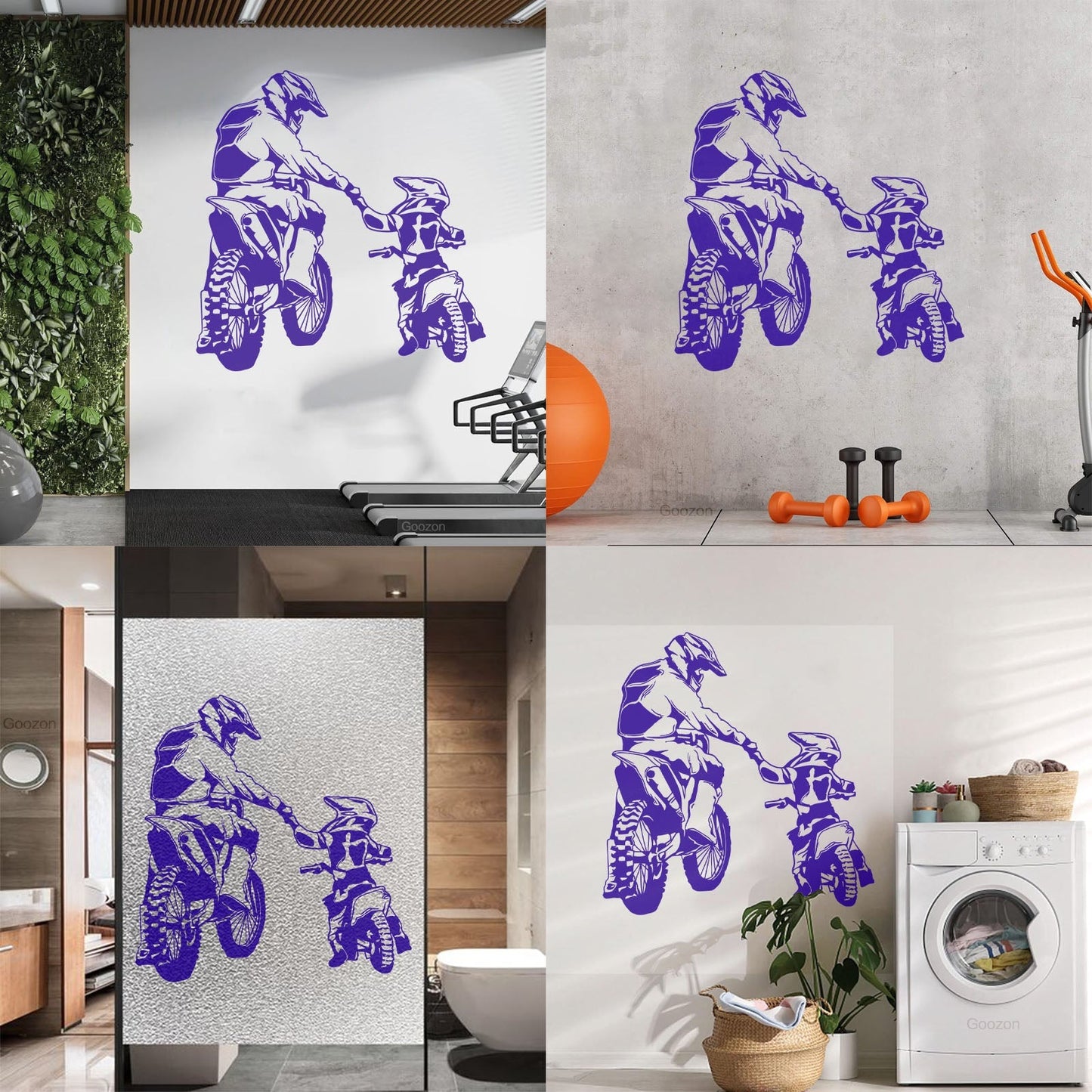 Wall Vinyl Sticker Decor Motorcycle Family Father And Son Biker Bike Sport It Won'T Fall Off