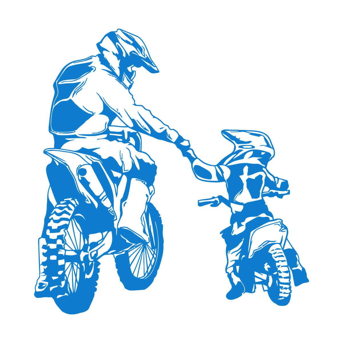 Wall Vinyl Sticker Decor Motorcycle Family Father And Son Biker Bike Sport It Won'T Fall Off