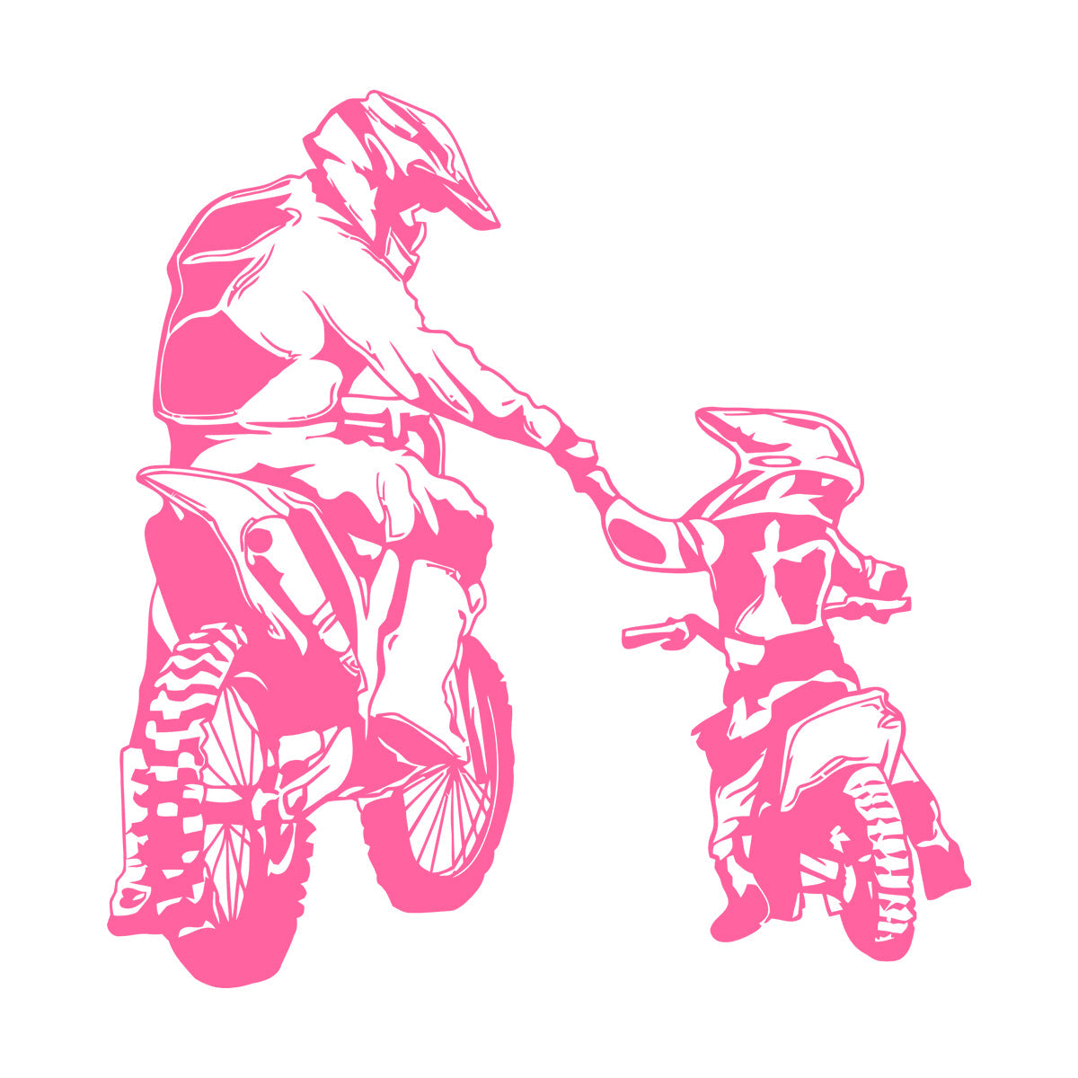 Wall Vinyl Sticker Decor Motorcycle Family Father And Son Biker Bike Sport It Won'T Fall Off