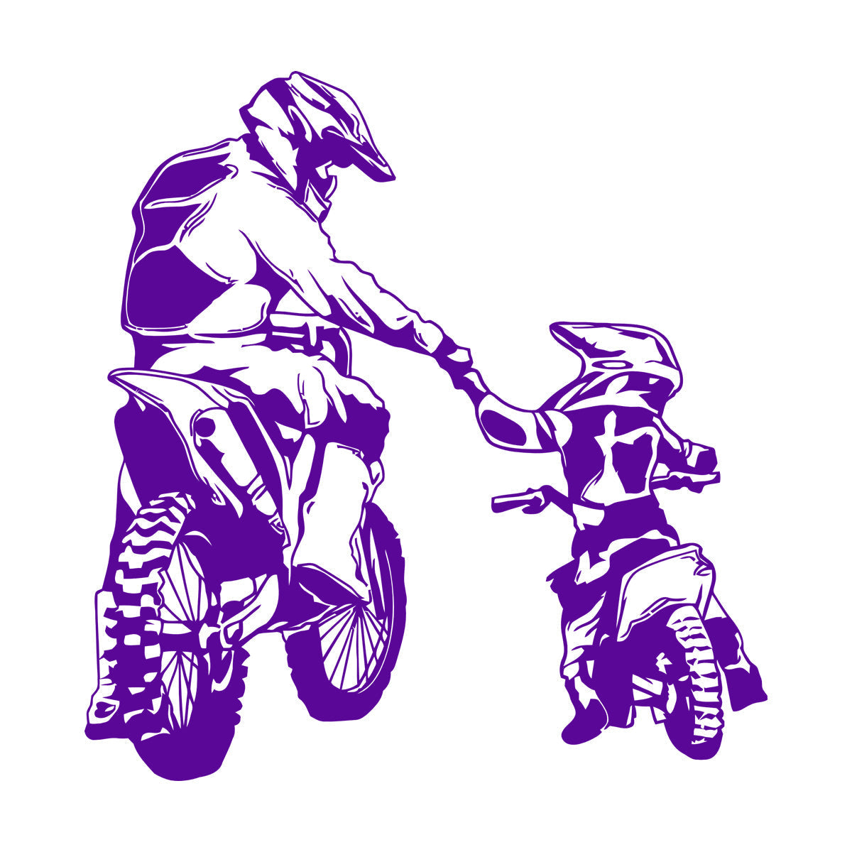 Wall Vinyl Sticker Decor Motorcycle Family Father And Son Biker Bike Sport It Won'T Fall Off