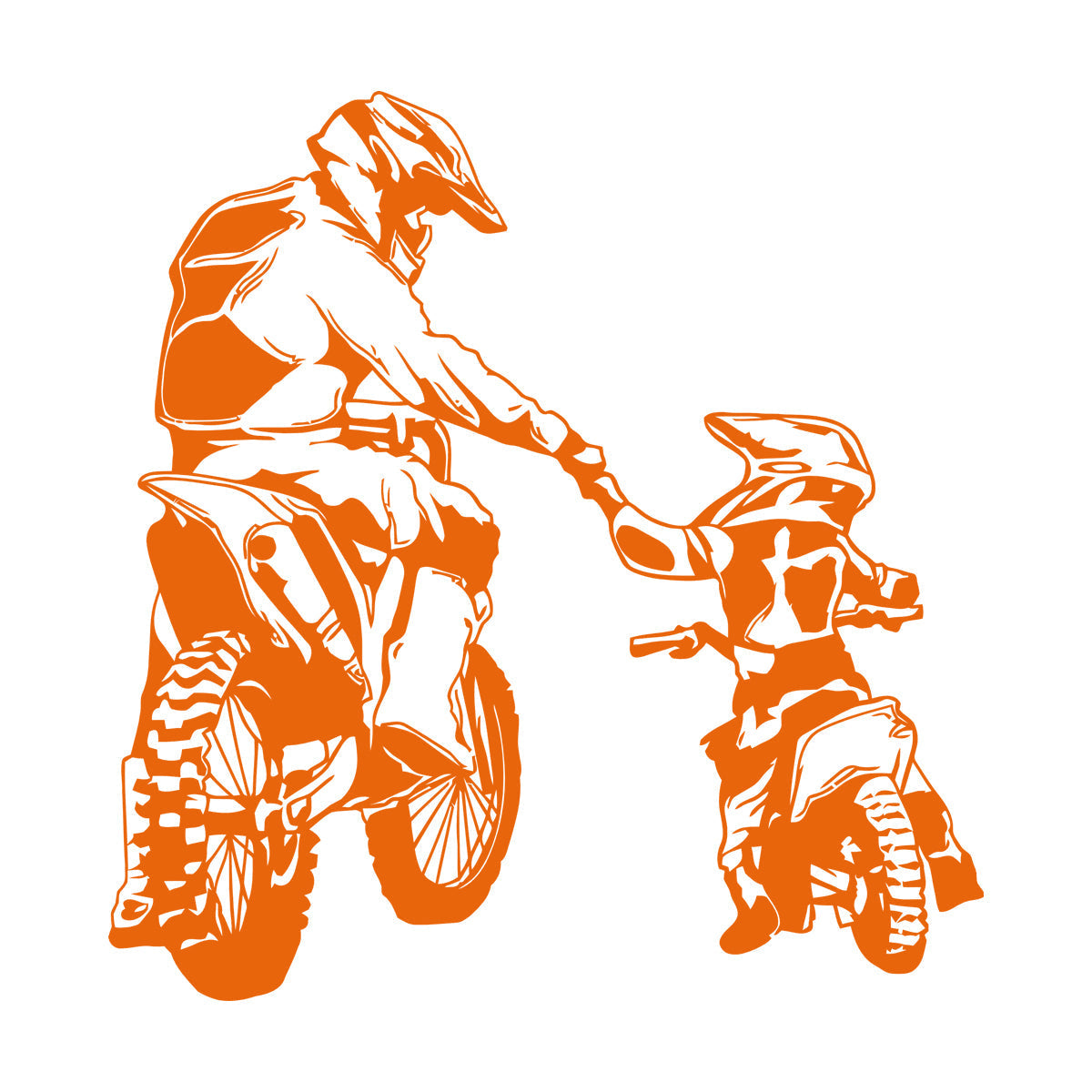 Wall Vinyl Sticker Decor Motorcycle Family Father And Son Biker Bike Sport It Won'T Fall Off