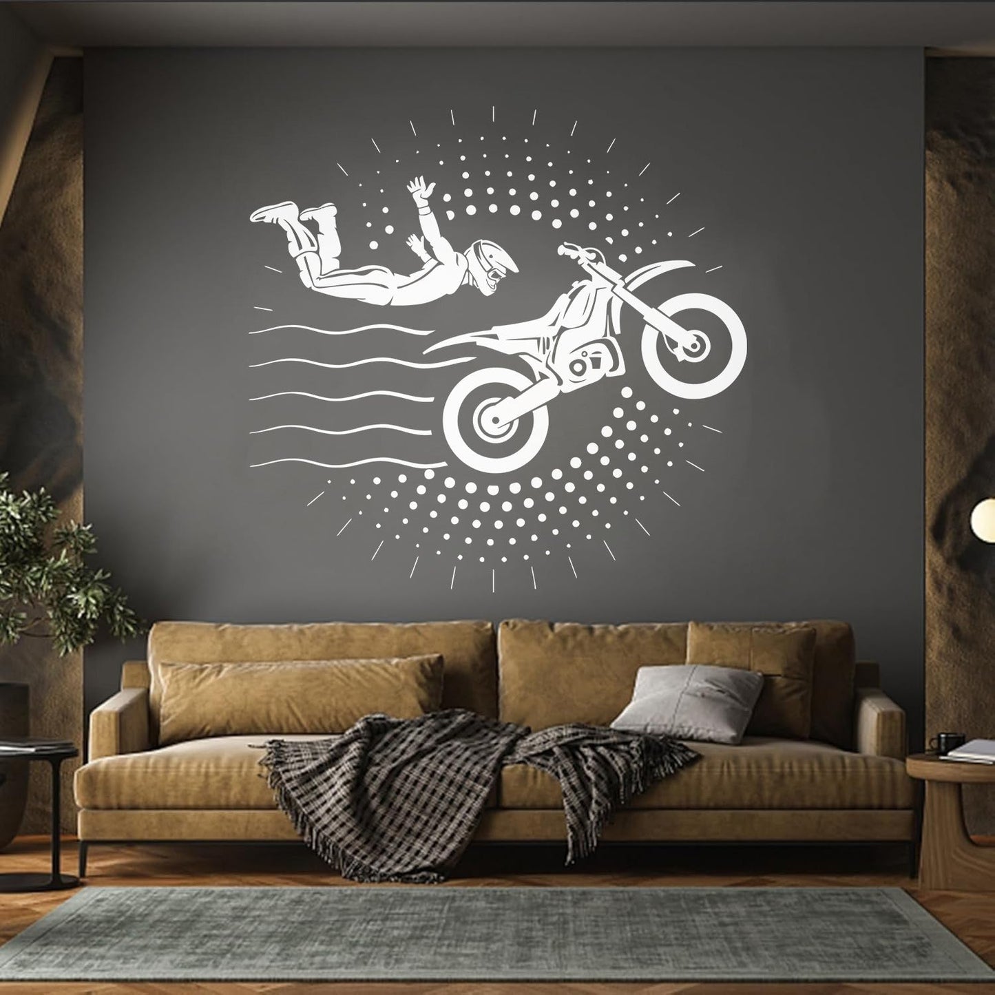 Fine Carving Decals Motorcyclist Stuntman Motorcycle Motorcycling Art Decoration