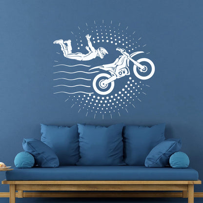 Fine Carving Decals Motorcyclist Stuntman Motorcycle Motorcycling Art Decoration