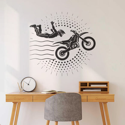 Fine Carving Decals Motorcyclist Stuntman Motorcycle Motorcycling Art Decoration