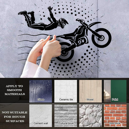 Fine Carving Decals Motorcyclist Stuntman Motorcycle Motorcycling Art Decoration