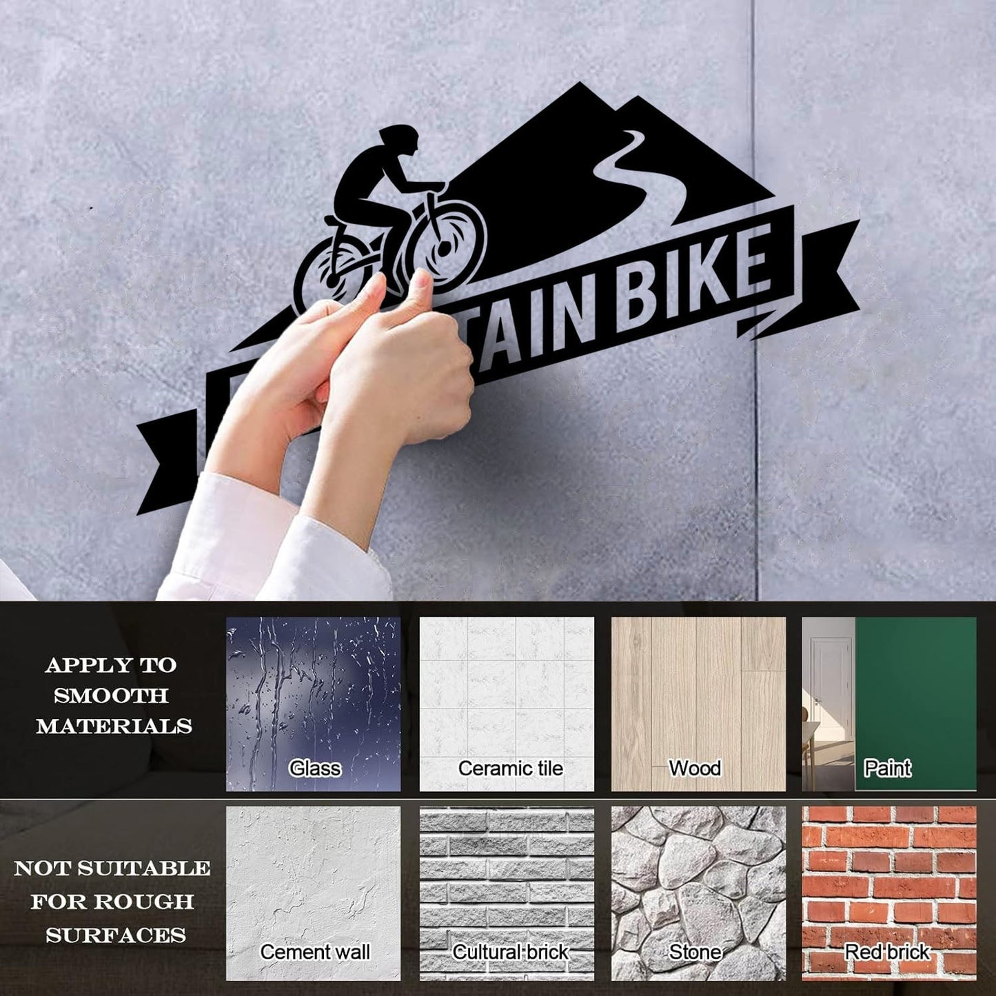Mountain Bike Extreme Sport Bicycle Bike Racers Wall Decals Pvc Glass Stickers