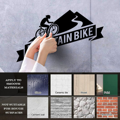 Mountain Bike Extreme Sport Bicycle Bike Racers Wall Decals Pvc Glass Stickers