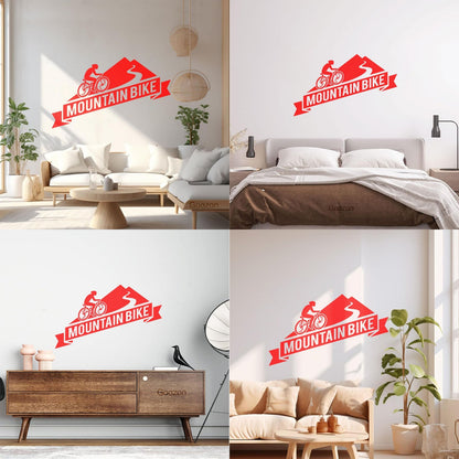 Mountain Bike Extreme Sport Bicycle Bike Racers Wall Decals Pvc Glass Stickers