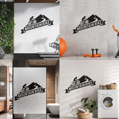 Mountain Bike Extreme Sport Bicycle Bike Racers Wall Decals Pvc Glass Stickers