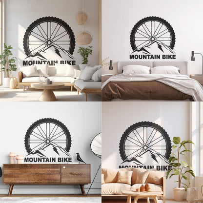 Vinyl Wall Stickers Mountain Bike Extreme Sports Bicycle Wheel Removable Without Leaving Glue