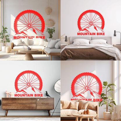 Vinyl Wall Stickers Mountain Bike Extreme Sports Bicycle Wheel Removable Without Leaving Glue