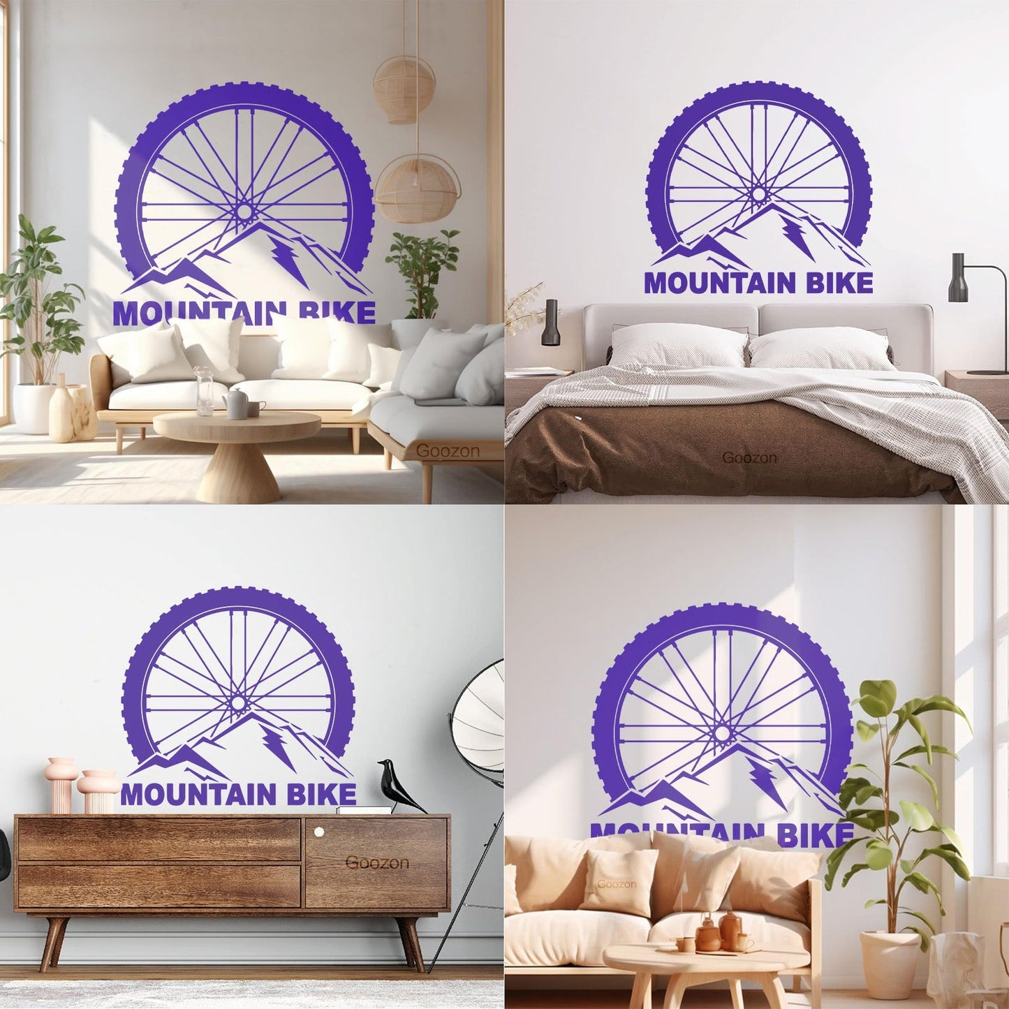 Vinyl Wall Stickers Mountain Bike Extreme Sports Bicycle Wheel Removable Without Leaving Glue