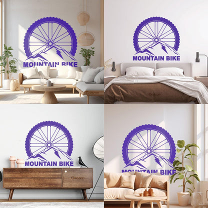 Vinyl Wall Stickers Mountain Bike Extreme Sports Bicycle Wheel Removable Without Leaving Glue