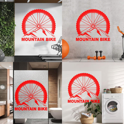 Vinyl Wall Stickers Mountain Bike Extreme Sports Bicycle Wheel Removable Without Leaving Glue