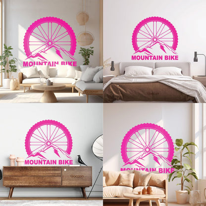 Vinyl Wall Stickers Mountain Bike Extreme Sports Bicycle Wheel Removable Without Leaving Glue