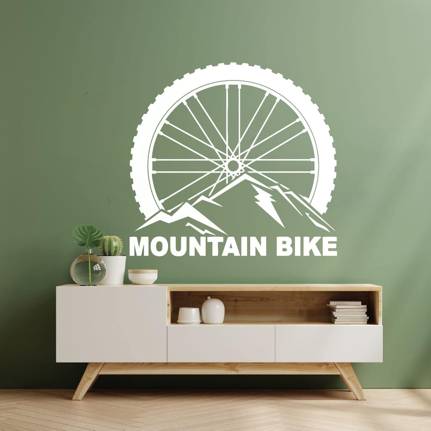 Vinyl Wall Stickers Mountain Bike Extreme Sports Bicycle Wheel Removable Without Leaving Glue