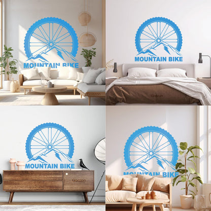 Vinyl Wall Stickers Mountain Bike Extreme Sports Bicycle Wheel Removable Without Leaving Glue
