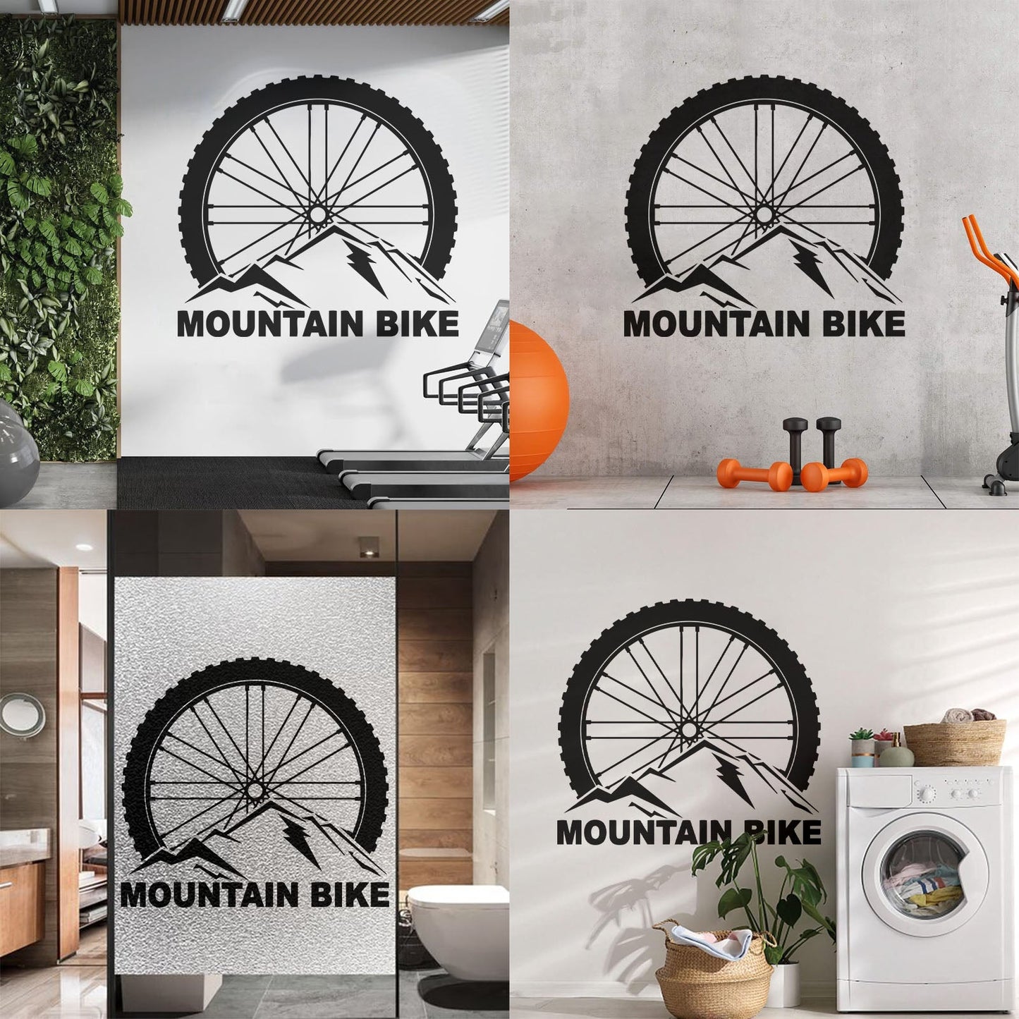 Vinyl Wall Stickers Mountain Bike Extreme Sports Bicycle Wheel Removable Without Leaving Glue