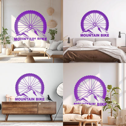 Vinyl Wall Stickers Mountain Bike Extreme Sports Bicycle Wheel Removable Without Leaving Glue
