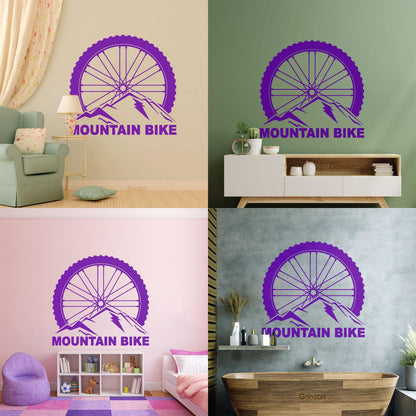 Vinyl Wall Stickers Mountain Bike Extreme Sports Bicycle Wheel Removable Without Leaving Glue