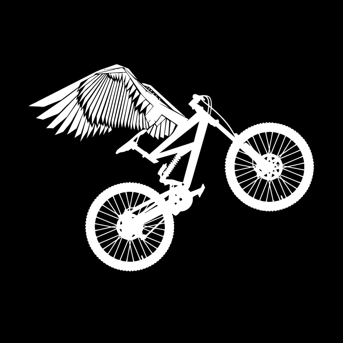 Mountain Bike With Wings Motocross Sport Wall Decals Self Adhesive