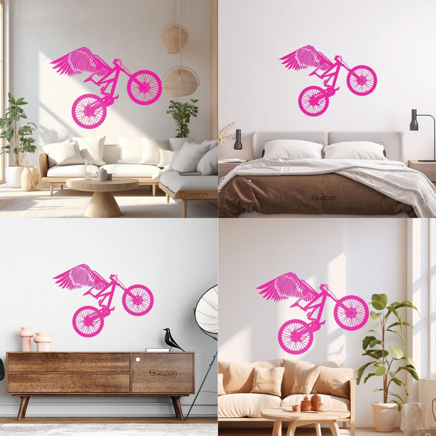 Mountain Bike With Wings Motocross Sport Wall Decals Self Adhesive