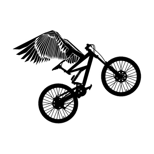 Mountain Bike With Wings Motocross Sport Wall Decals Self Adhesive