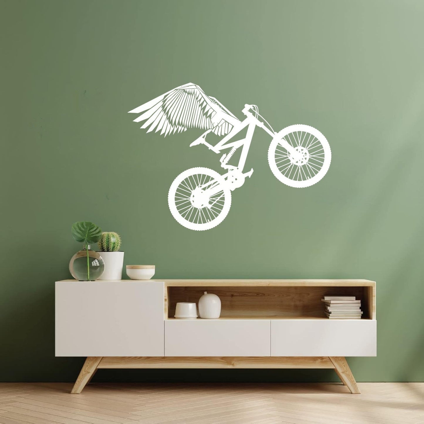Mountain Bike With Wings Motocross Sport Wall Decals Self Adhesive