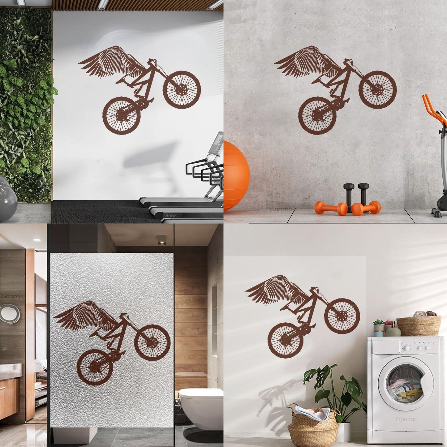 Mountain Bike With Wings Motocross Sport Wall Decals Self Adhesive