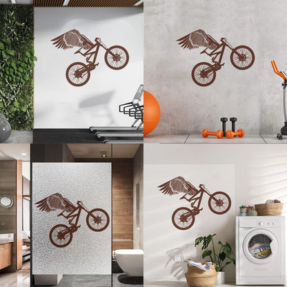Mountain Bike With Wings Motocross Sport Wall Decals Self Adhesive