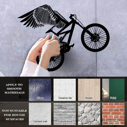 Mountain Bike With Wings Motocross Sport Wall Decals Self Adhesive