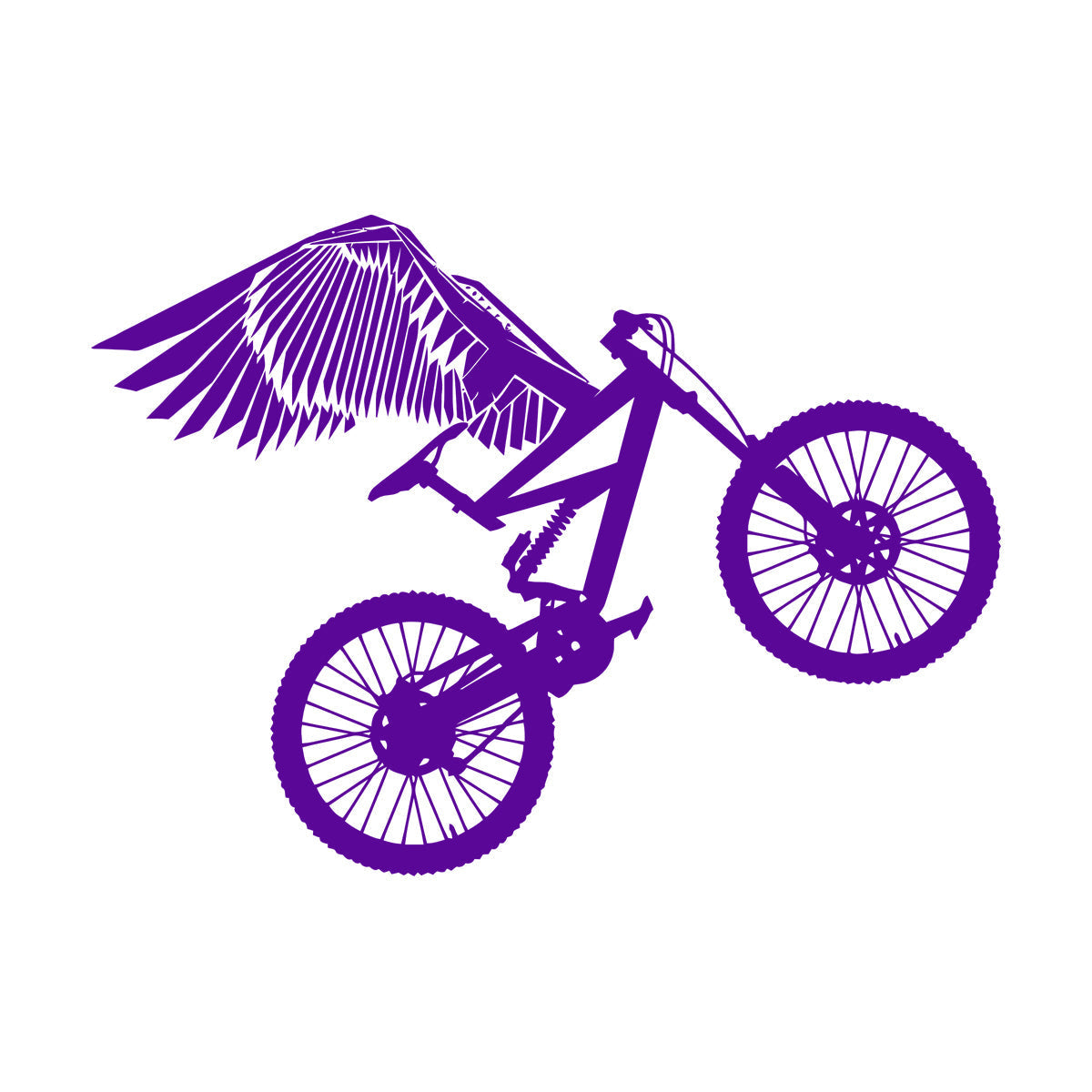 Mountain Bike With Wings Motocross Sport Wall Decals Self Adhesive