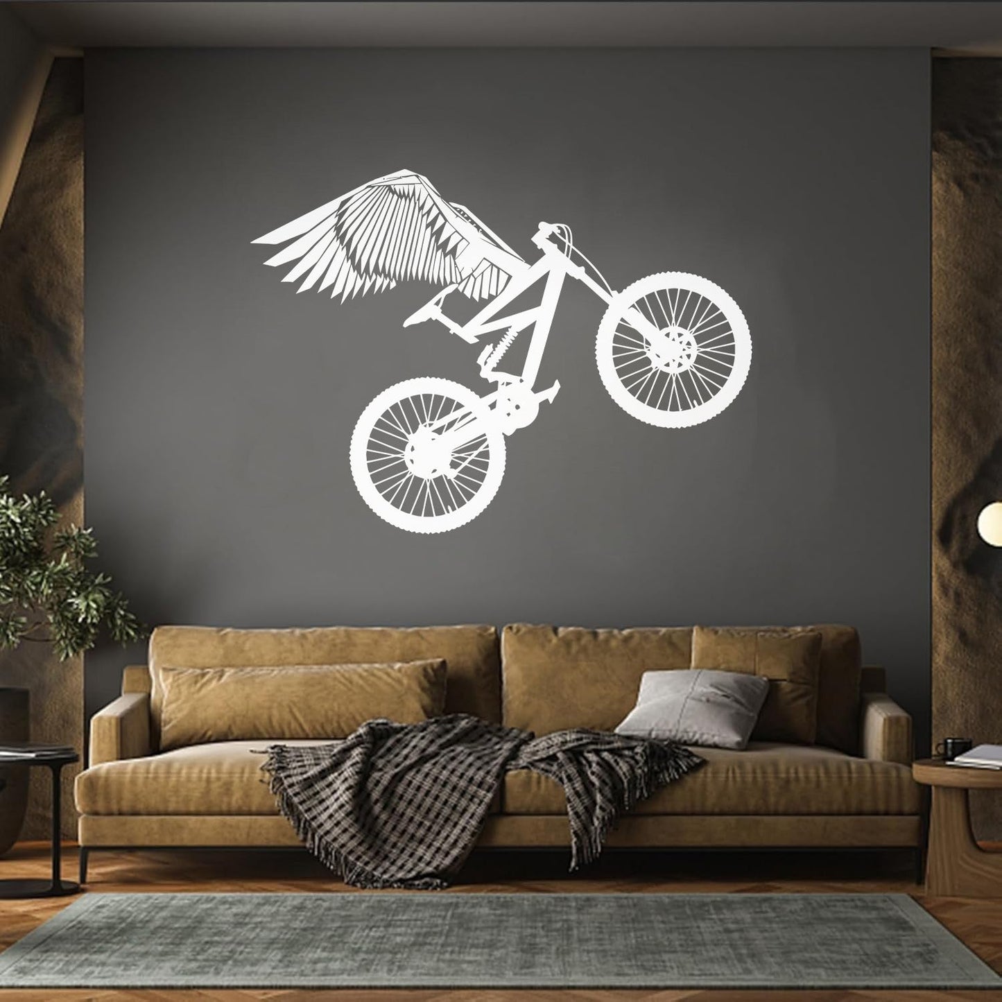 Mountain Bike With Wings Motocross Sport Wall Decals Self Adhesive
