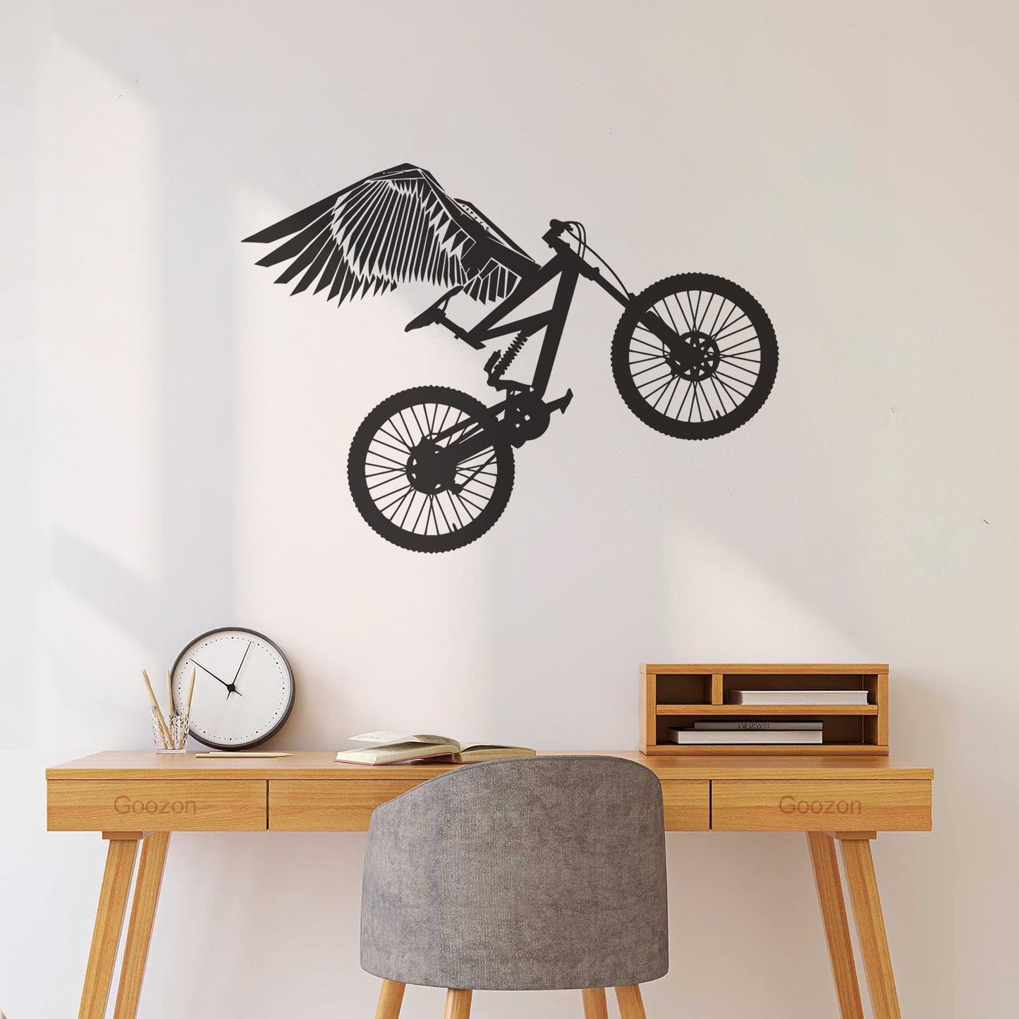 Mountain Bike With Wings Motocross Sport Wall Decals Self Adhesive