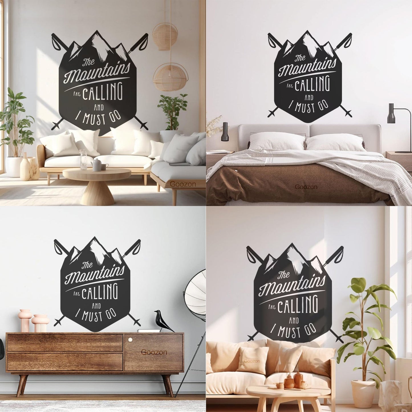 Vinyl Wall Decals Mountains Are Calling Must Go Skiing Extreme Sports Do Not Damage The Wall Surface