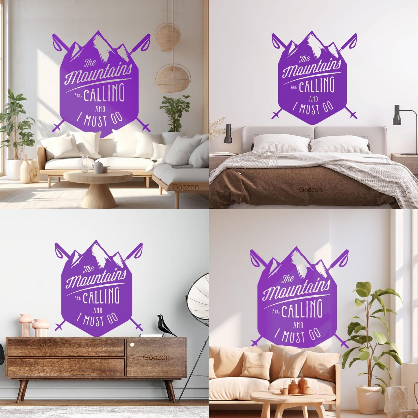 Vinyl Wall Decals Mountains Are Calling Must Go Skiing Extreme Sports Do Not Damage The Wall Surface