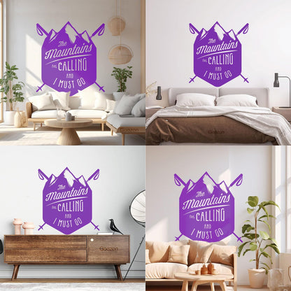 Vinyl Wall Decals Mountains Are Calling Must Go Skiing Extreme Sports Do Not Damage The Wall Surface