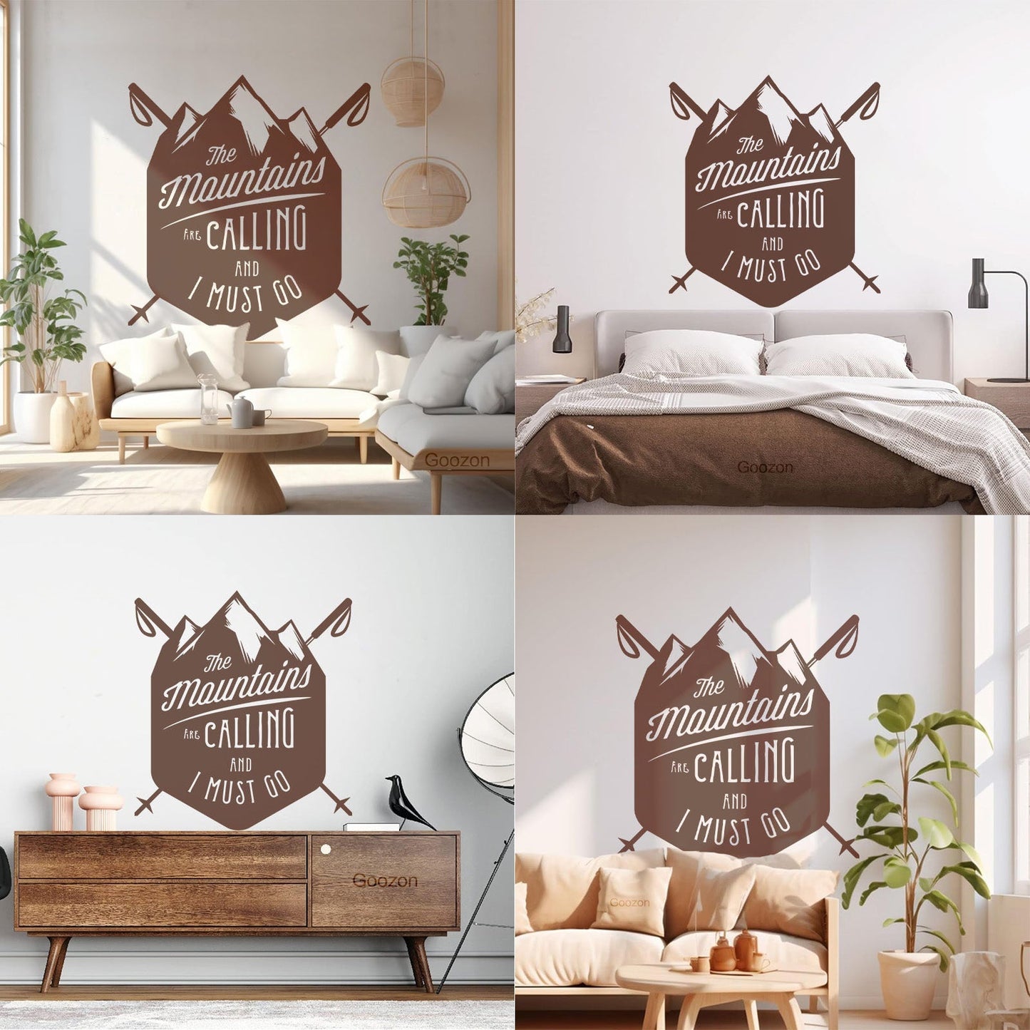 Vinyl Wall Decals Mountains Are Calling Must Go Skiing Extreme Sports Do Not Damage The Wall Surface