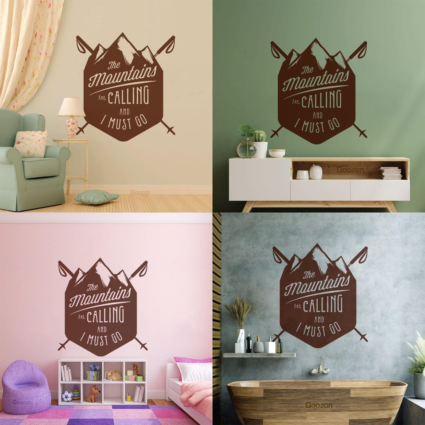Vinyl Wall Decals Mountains Are Calling Must Go Skiing Extreme Sports Do Not Damage The Wall Surface