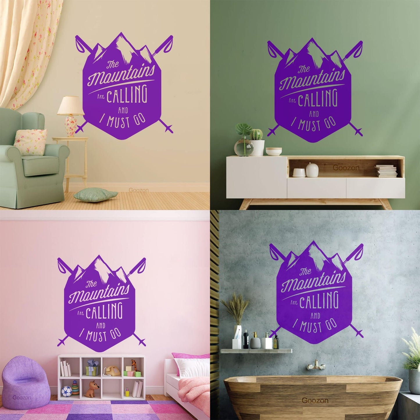 Vinyl Wall Decals Mountains Are Calling Must Go Skiing Extreme Sports Do Not Damage The Wall Surface