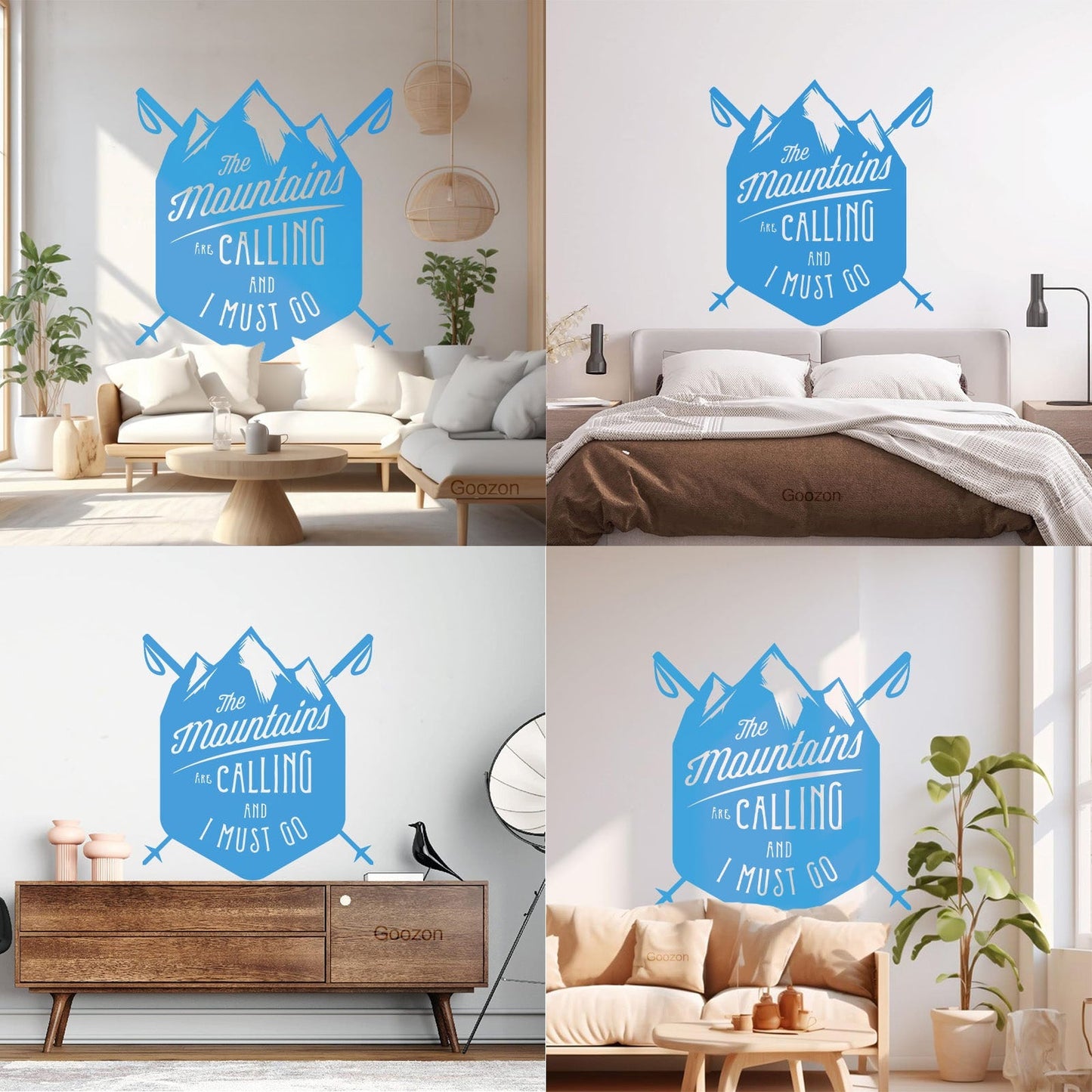 Vinyl Wall Decals Mountains Are Calling Must Go Skiing Extreme Sports Do Not Damage The Wall Surface