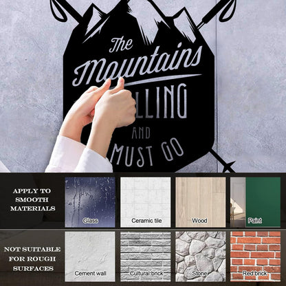Vinyl Wall Decals Mountains Are Calling Must Go Skiing Extreme Sports Do Not Damage The Wall Surface
