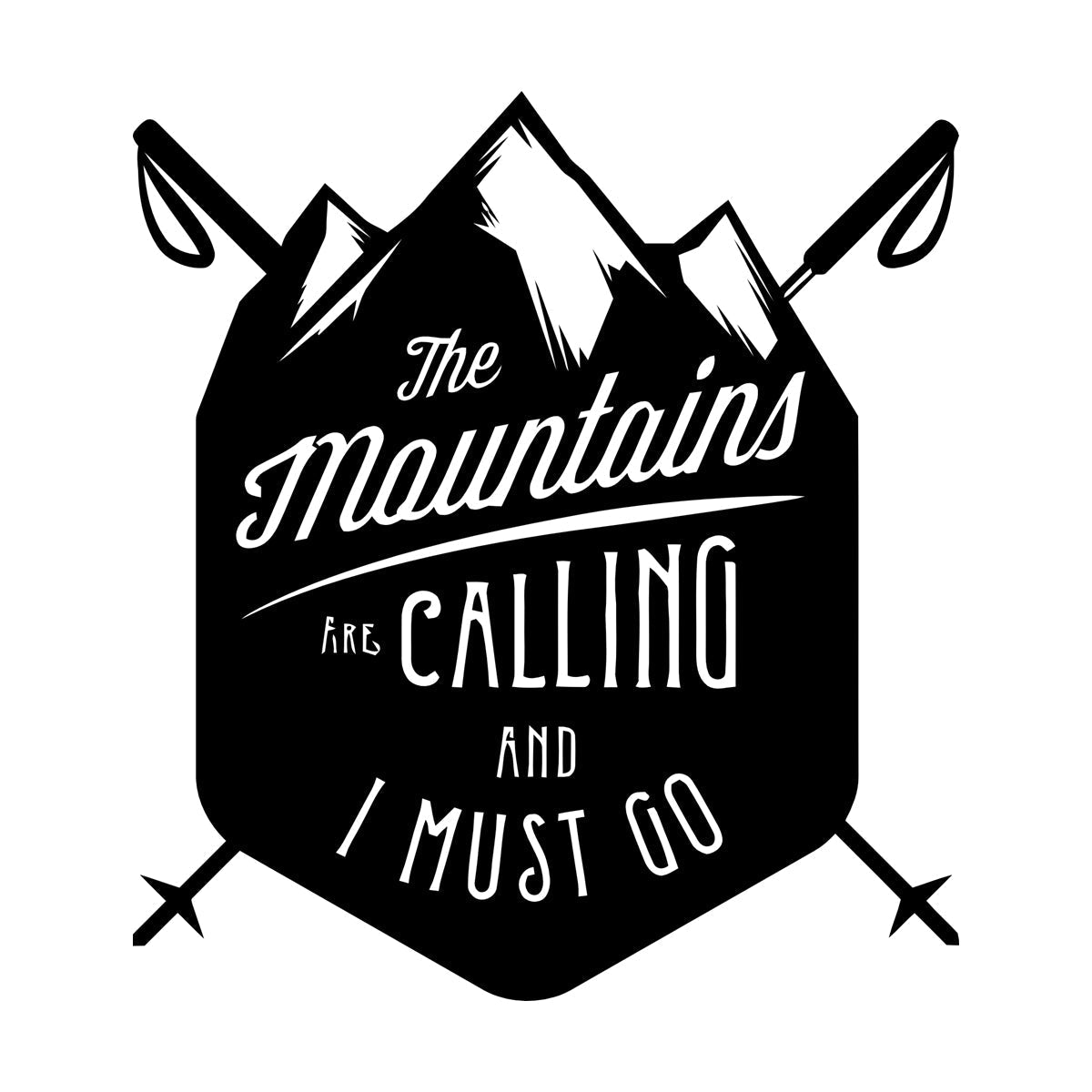 Vinyl Wall Decals Mountains Are Calling Must Go Skiing Extreme Sports Do Not Damage The Wall Surface