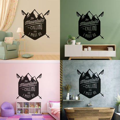 Vinyl Wall Decals Mountains Are Calling Must Go Skiing Extreme Sports Do Not Damage The Wall Surface