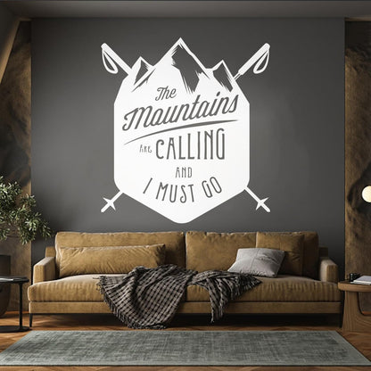 Vinyl Wall Decals Mountains Are Calling Must Go Skiing Extreme Sports Do Not Damage The Wall Surface