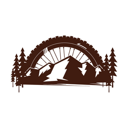 Engraving Decals Mountains Bike Race Extreme Sport Wheel Multi Color Selection