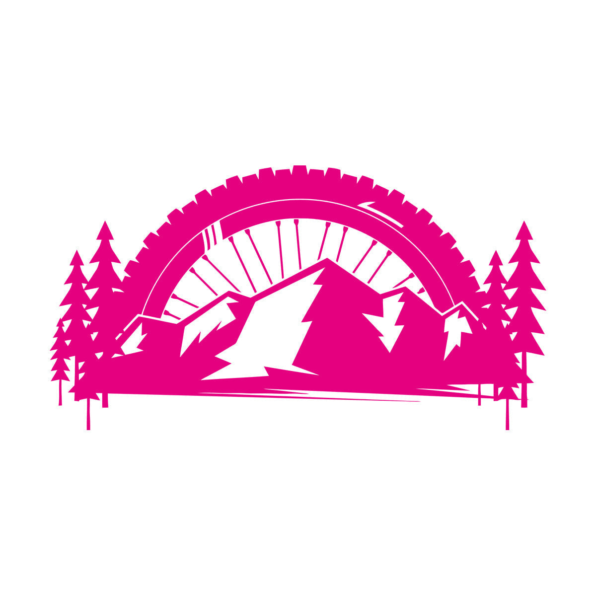 Engraving Decals Mountains Bike Race Extreme Sport Wheel Multi Color Selection