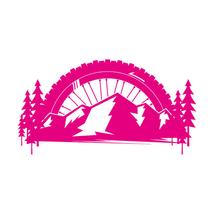 Engraving Decals Mountains Bike Race Extreme Sport Wheel Multi Color Selection