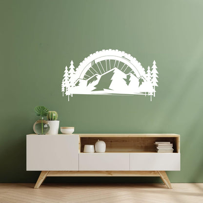 Engraving Decals Mountains Bike Race Extreme Sport Wheel Multi Color Selection